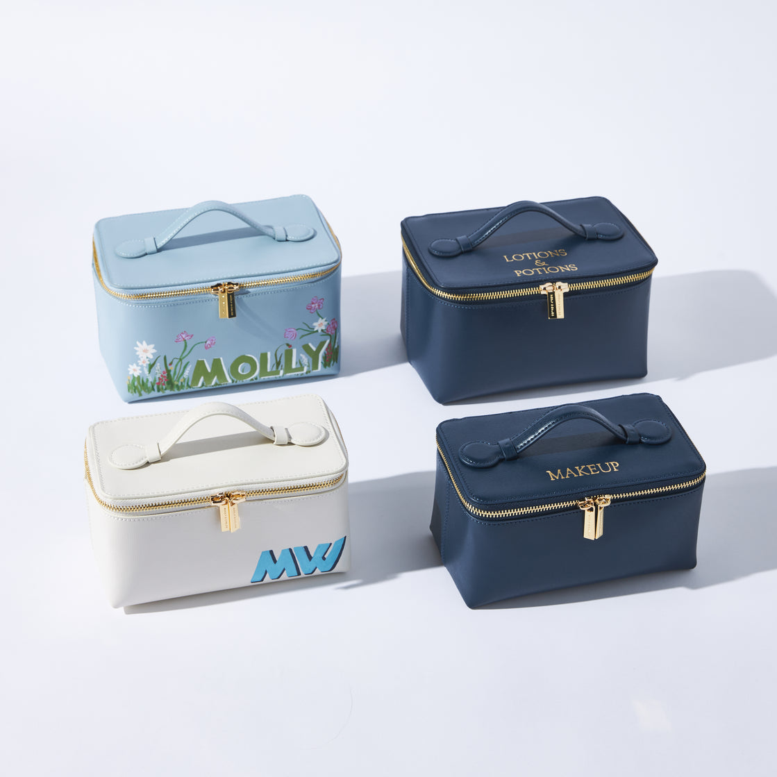 LIZ CLAIBORNE Large Cosmetic Bag Luggage Case Logo Jacquard 
