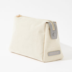 Cabane - textured canvas zipper pouch in a floral print